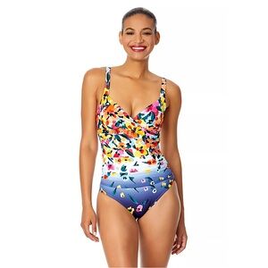 Anne Cole®
Gradient Floral Drape Front Underwire One Piece Swimsuit 12